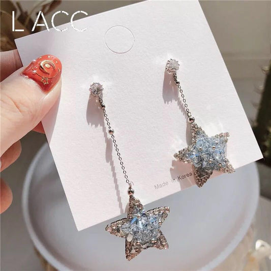 Gray Crystal Asymmetric Five-pointed Star Temperament Rings