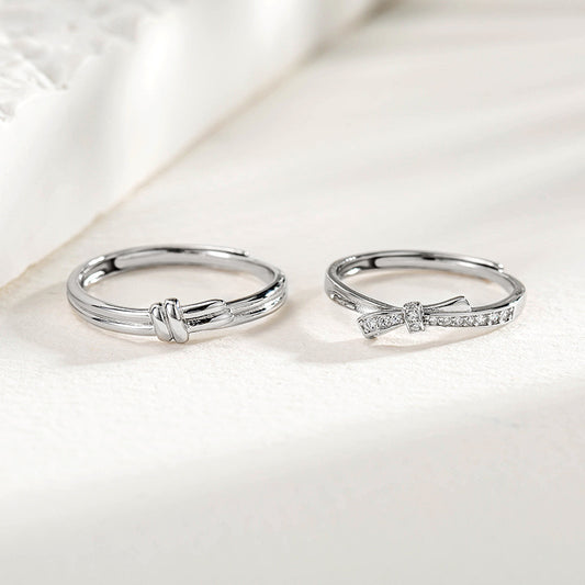 Love Bow Couple Korean Style Affordable Rings