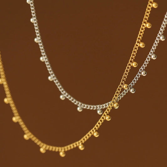 Temperament Lace Sense Small Golden Beads Necklaces