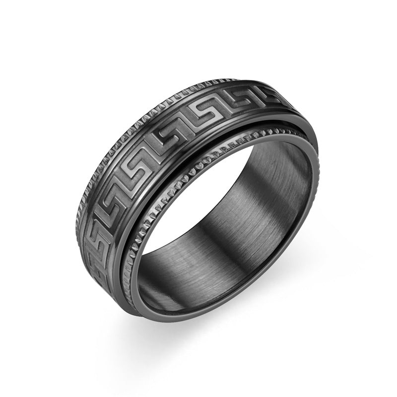 Men's Titanium Steel Decompression Rotating Fashion Couple Rings