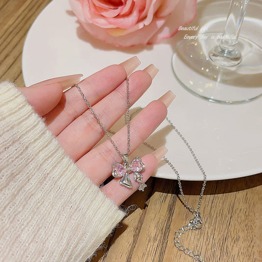 Accessories Bow Does Not Fade Light Luxury Minority Design Necklaces
